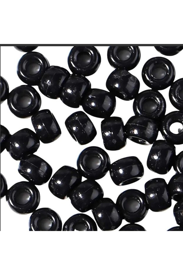 100 Pieces of Black Large-Hole Beads for Bracelet and Necklace Jewelry Making Supplies.