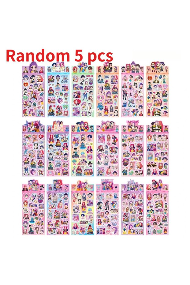 Random 5 pcs Hot Anime Hunters Guka Stickers Laser Cartoon Capybara Cute Anime Cartoon Laser