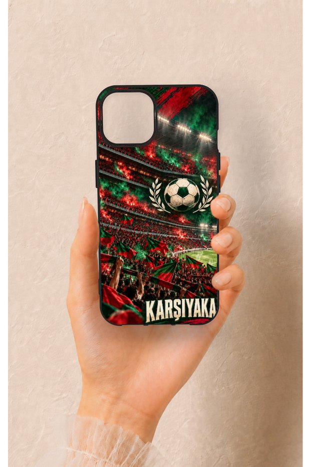 iPhone 14 Compatible Karşıyaka-Themed Patterned Silicone Case.