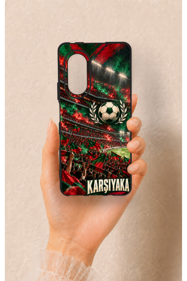 Huawei Nova 9Se Compatible Silicone Case with a Karşıyaka-Themed Pattern.