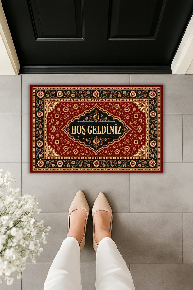 Welcome Authentic Carpet Patterned Doormat - Digitally Printed Doormat 70X45 cm