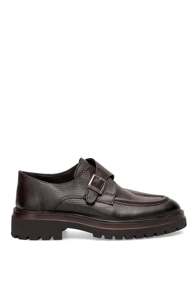 Elit Ryl70415 Men's Genuine Leather Casual Shoes, Brown.