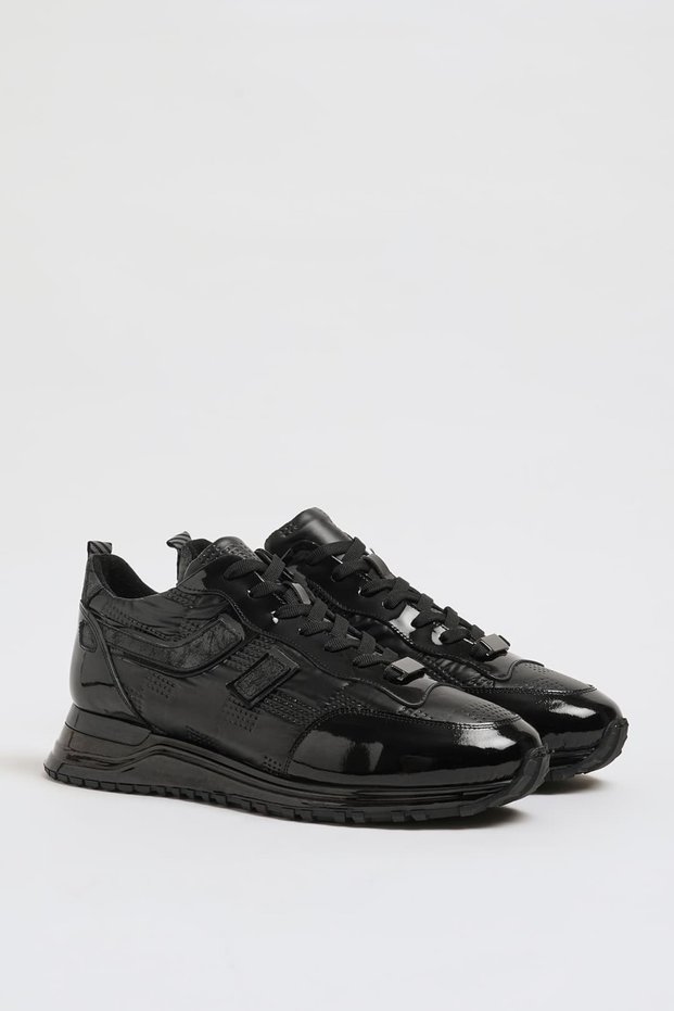 Greta Model Genuine Leather Combination Imported Sole Sneakers.