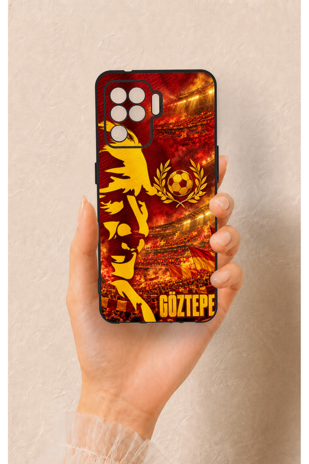 Oppo Reno 5 Lite Compatible Silicone Case with a Göztepe-Themed Pattern.
