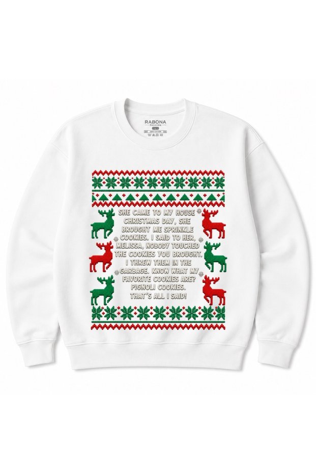 Christmas Cookie Drama - Funny Reindeer Ugly Christmas Sweater Graphic Sweatshirt