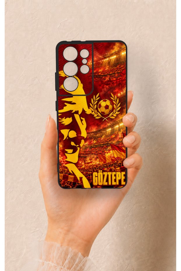 Samsung S21 Ultra Compatible, Göztepe-Themed Patterned Silicone Case.