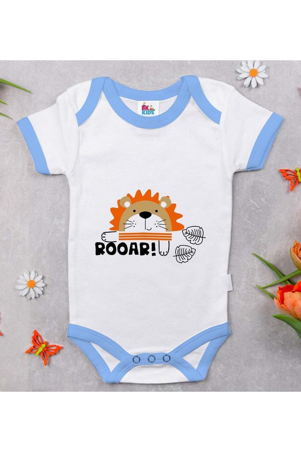 BK Kids Roar-Printed Blue Baby Bodysuit-1, 12–18 months