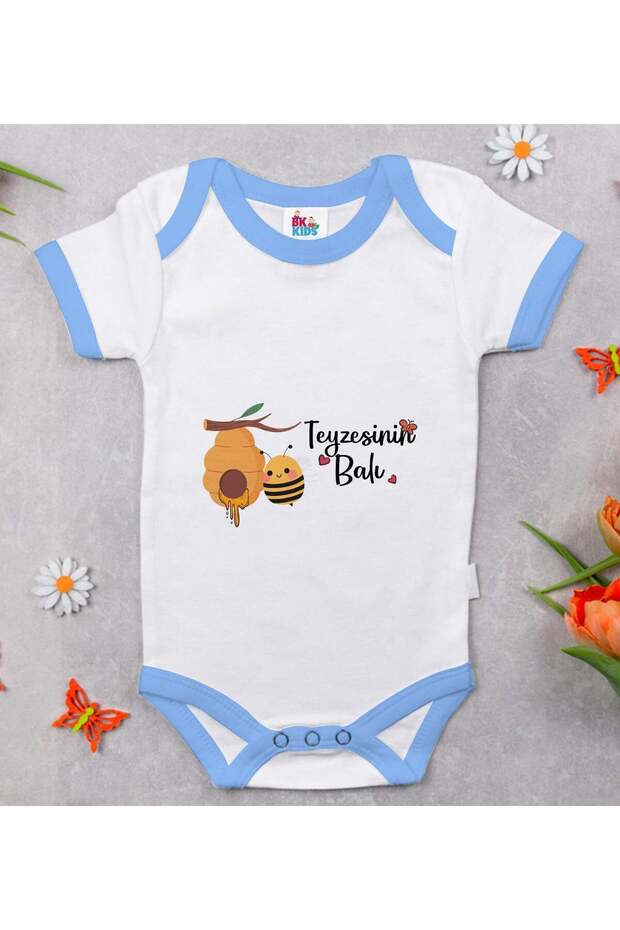 BK Kids Blue Baby Bodysuit with "Auntie's Honey" Design - 1 (12–18 months)
