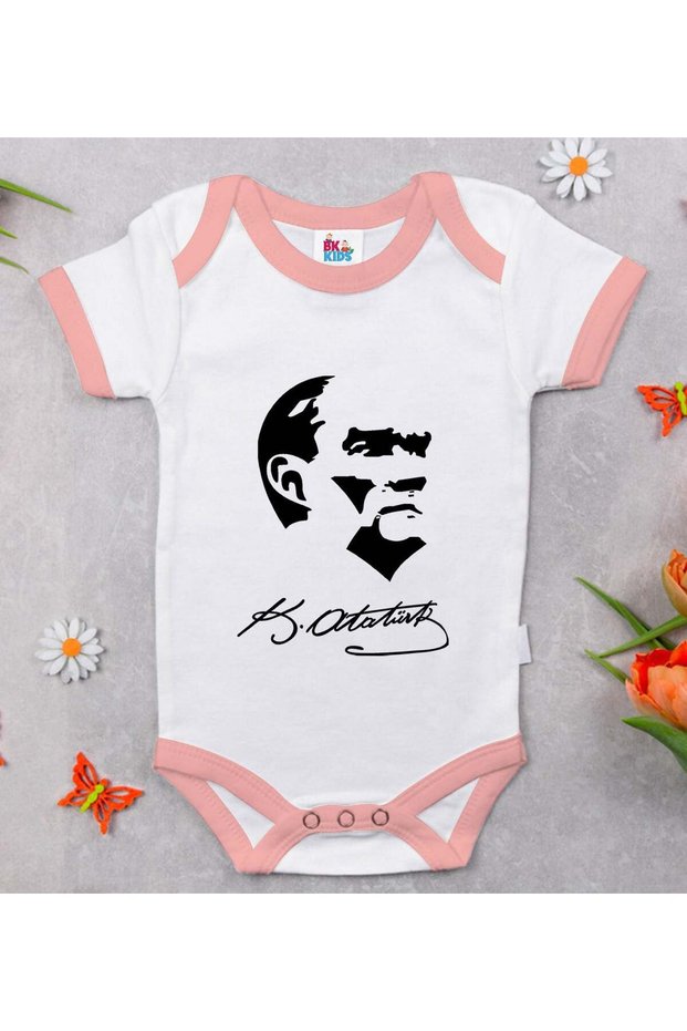 BK Kids Atatürk-Themed Pink Baby Bodysuit-24, 12–18 months