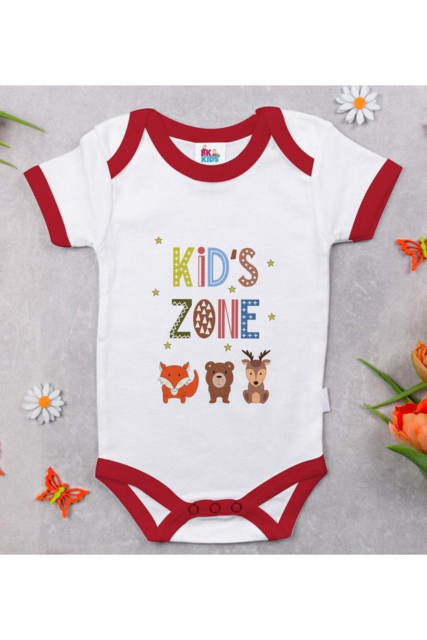 Bk Kids Kids Zone Designed Red Baby Bodysuit - 1, 12-18 Months.