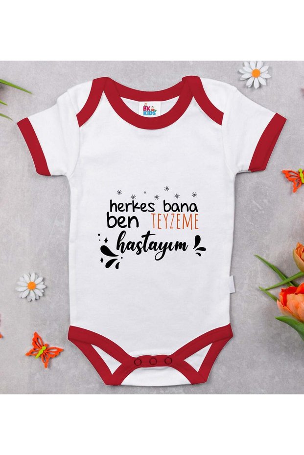 BK Kids "I Love My Aunt" Printed Red Baby Bodysuit-1, 12–18 months