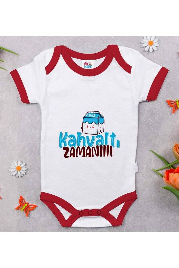 Bk Kids Breakfast Time Design Red Baby Bodysuit - 1, 12-18 Months.