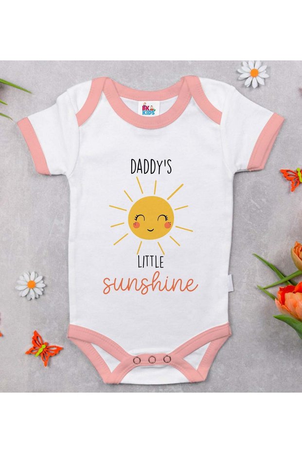 BK Kids Little Sunshine Design Pink Baby Bodysuit-1, 3–6 Months