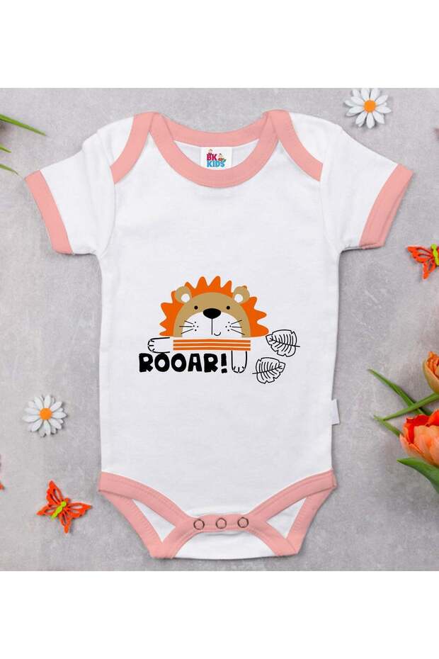 BK Kids Roar-Printed Pink Baby Bodysuit-1, 12–18 months