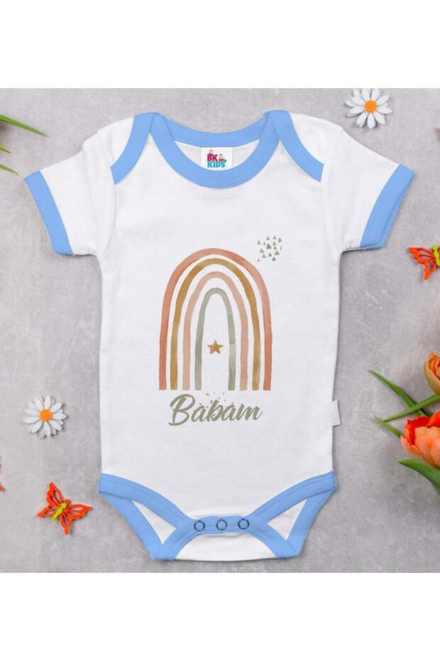 BK Kids "My Dad" Design Blue Baby Bodysuit-1, 12–18 months