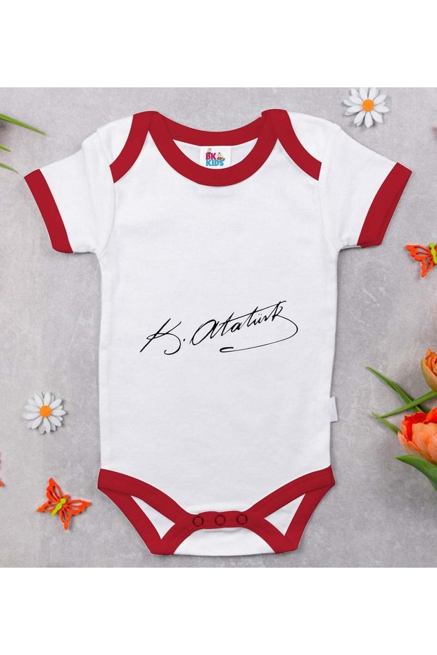 BK Kids Atatürk-Themed Red Baby Bodysuit-29, 0–3 Months