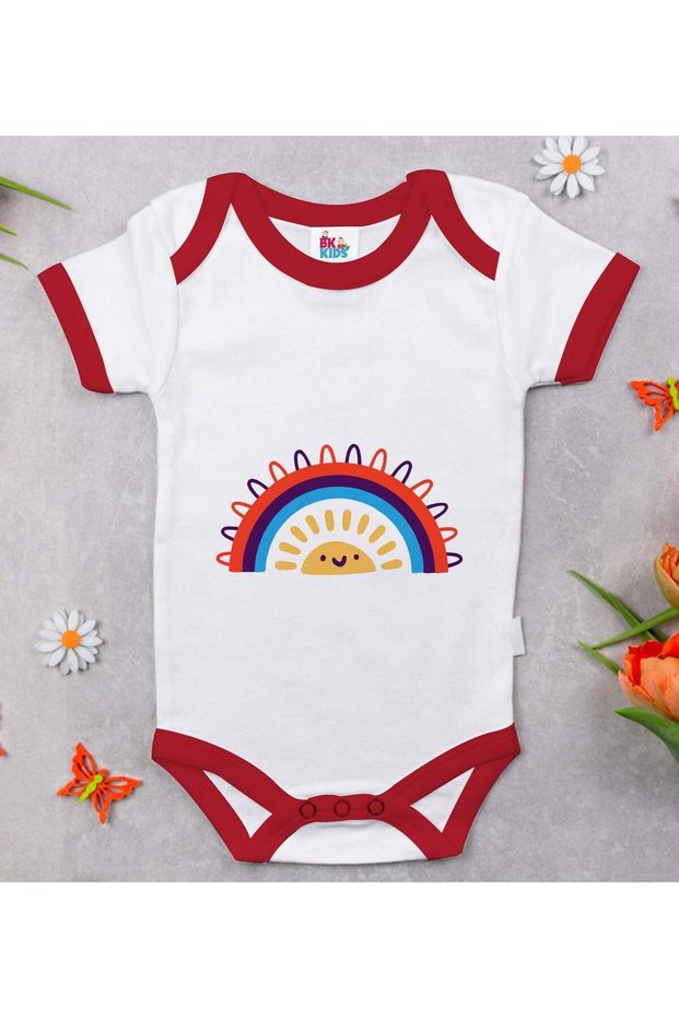 BK Kids Red Baby Bodysuit with Rainbow Design - 1 (12–18 months)