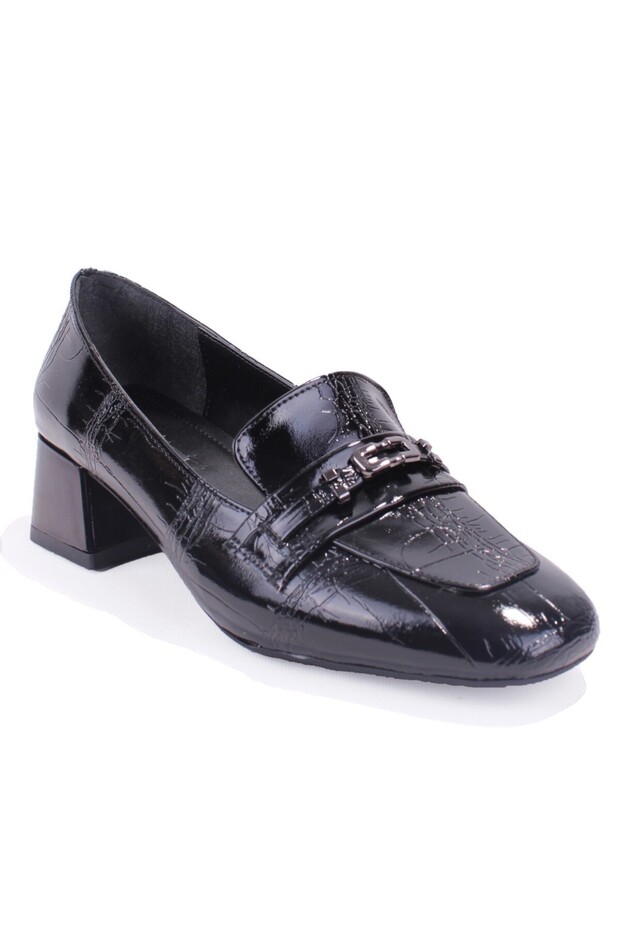 Dza07-8028202 Black 4 cm Heel Classic Women's Shoes