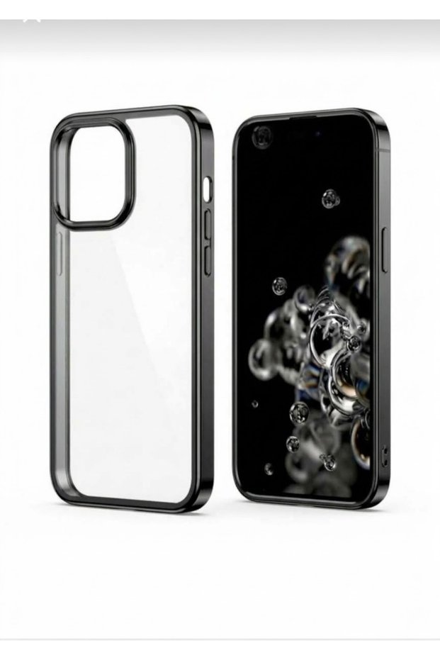 Iphone 12 pro max black 2-frame silicone case model.