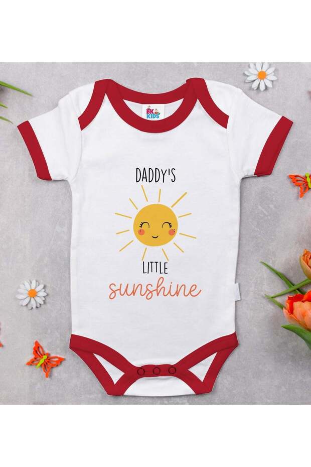 BK Kids "Daddy's Little Sunshine" Red Baby Bodysuit-1