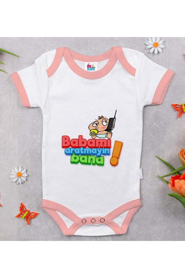 BK Kids "Don't Call My Dad" Printed Pink Baby Bodysuit-1, 3–6 Months