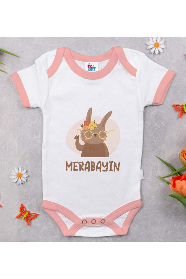 Bk Kids Merabayin Designed Pink Baby Bodysuit - 1, 12-18 Months.
