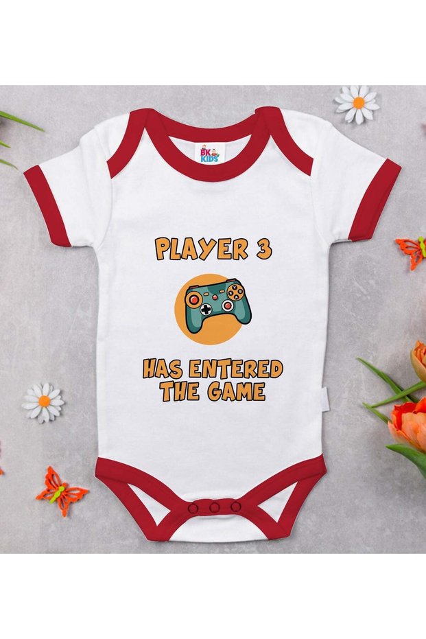 Bk Kids Player 3 Design Red Baby Bodysuit - 1, 12-18 Months.