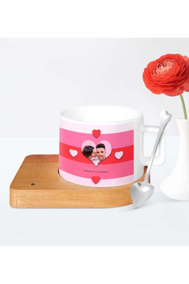Personalized Ceramic Mug with a Wooden Base and a Photo for Your Loved One - 20