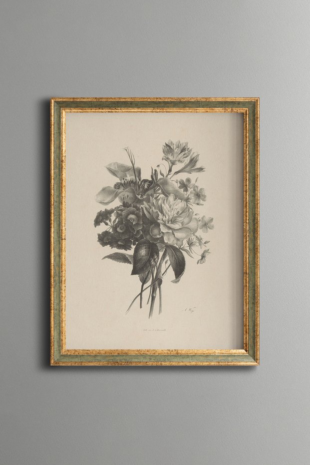 Spring Flowers Illustration - Vintage Patterned Painting - Fine Art Print