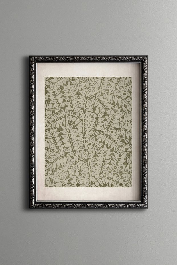 Classic Leaf Pattern - Vintage Patterned Painting - Slim Model