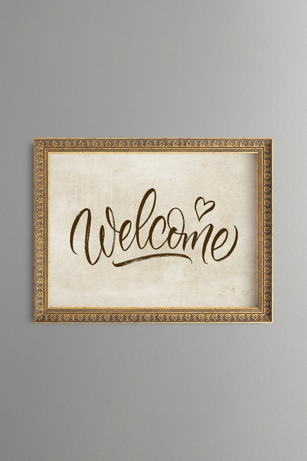 Welcome Sign - Vintage Patterned Painting - Slim Model