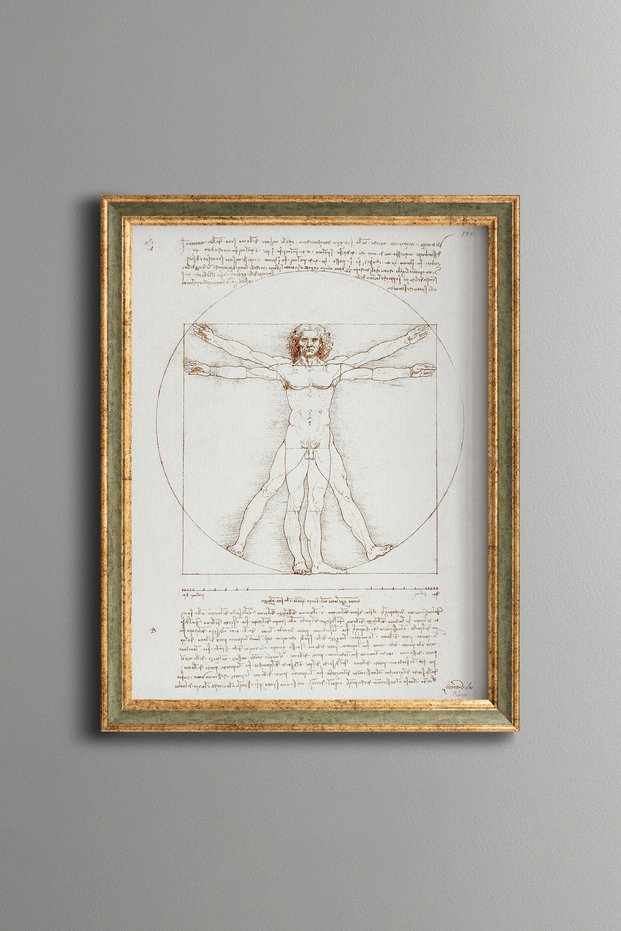 Vitruvian Man - Vintage Patterned Painting - Slim Model