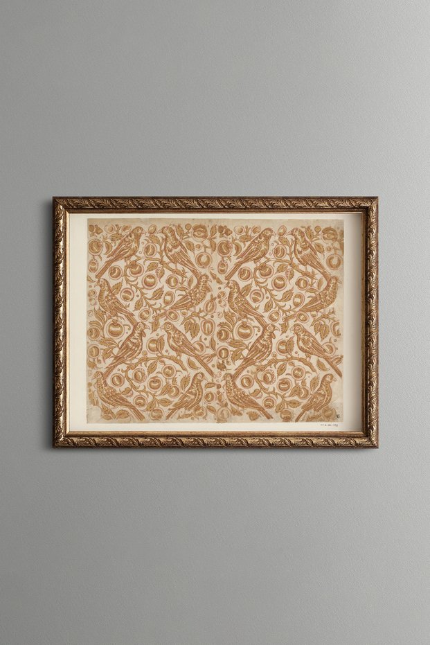 Bird Pattern - Vintage Patterned Painting - Slim Model