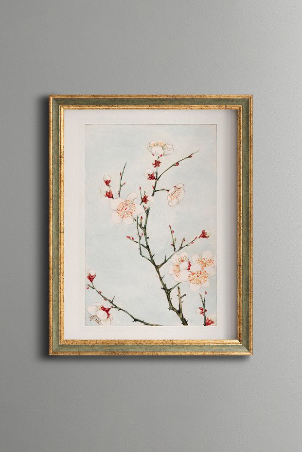 Bahar Branch - Vintage Patterned Painting - Slim Model