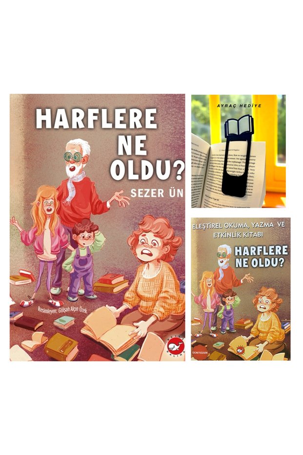 WHAT HAPPENED TO THE LETTERS? / A GIFT FROM ELEŞTİRİ KİTABI VE KİTAP FİGÜRLÜ KİTAP AYRACI