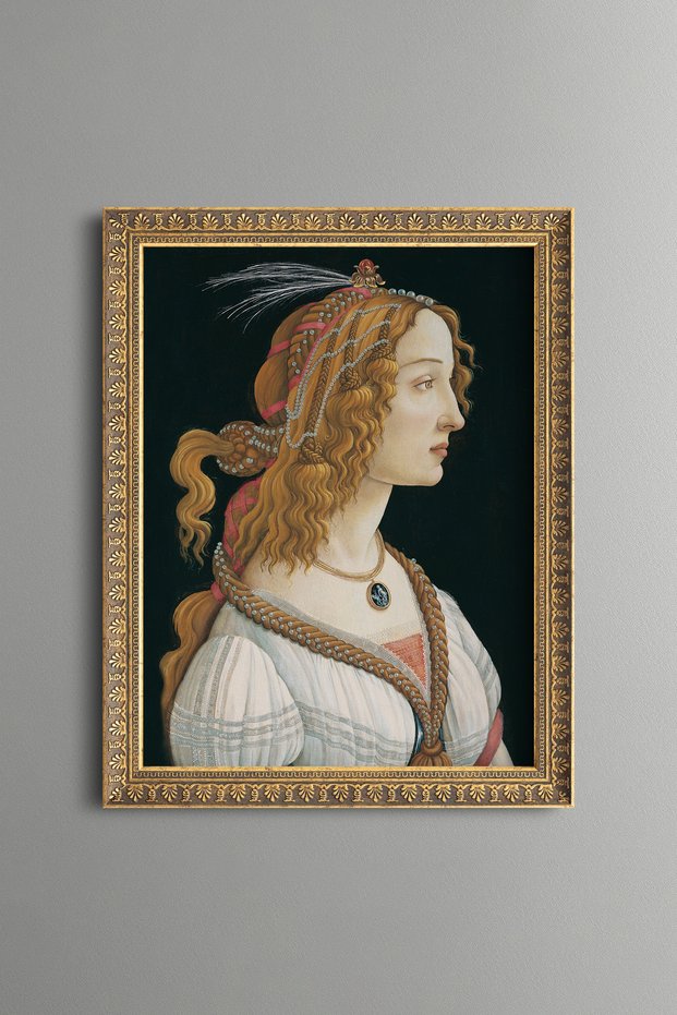 Portrait of a Lady - Vintage Patterned Painting - Slim Model
