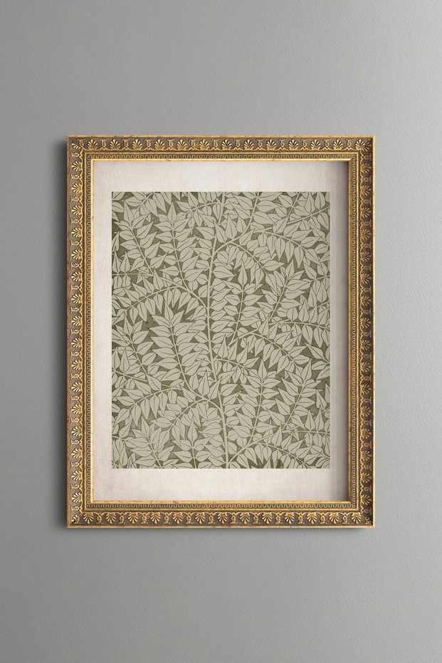 Classic Leaf Pattern - Vintage Patterned Painting - Slim Model