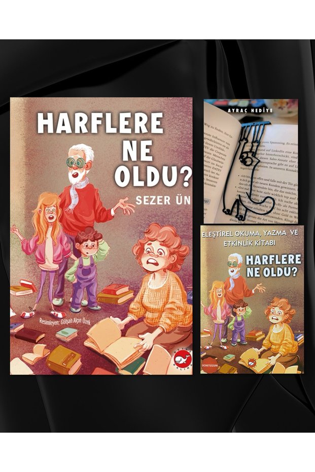 What Happened to the Letters? / Criticism Book and a Bookmark with a Swinging Cat Figure as a Gift