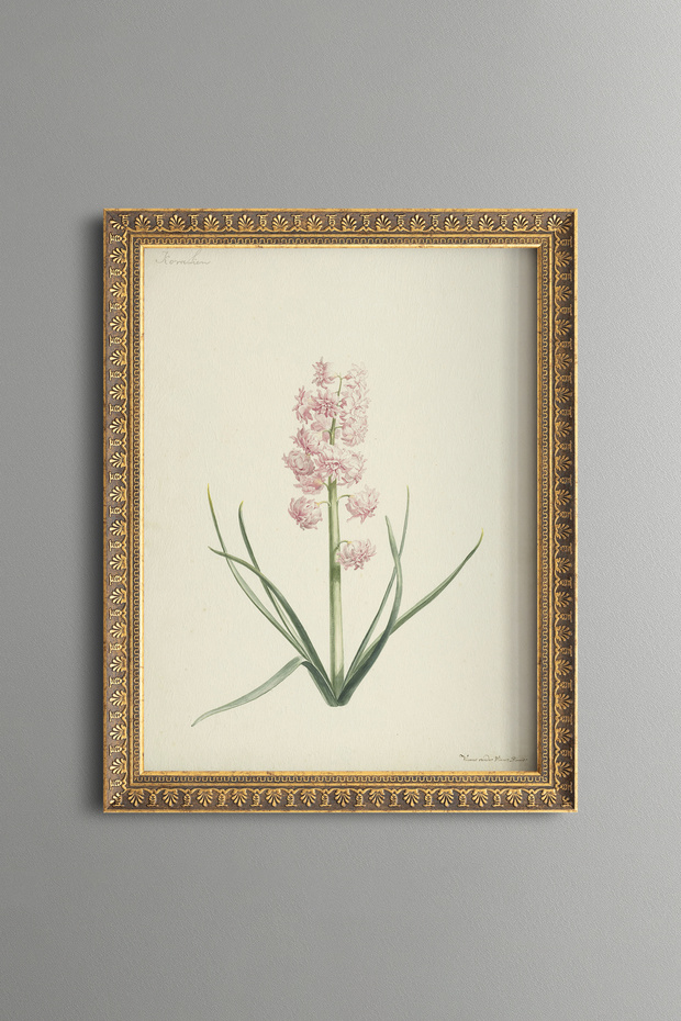 Pink Flower Branch - Vintage Patterned Painting - Slim Model