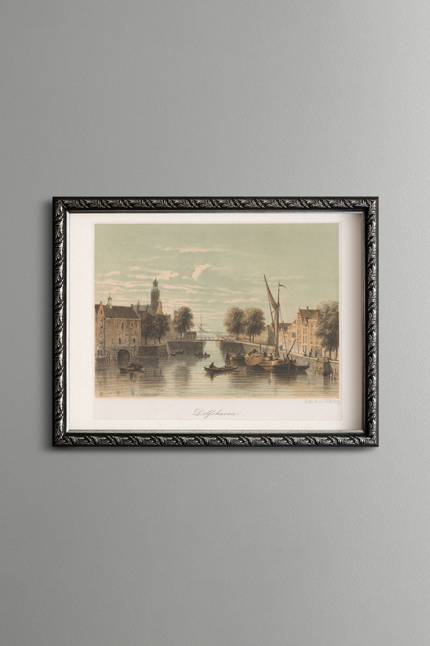 Historical Cityscape - Vintage Patterned Painting - Slim Model