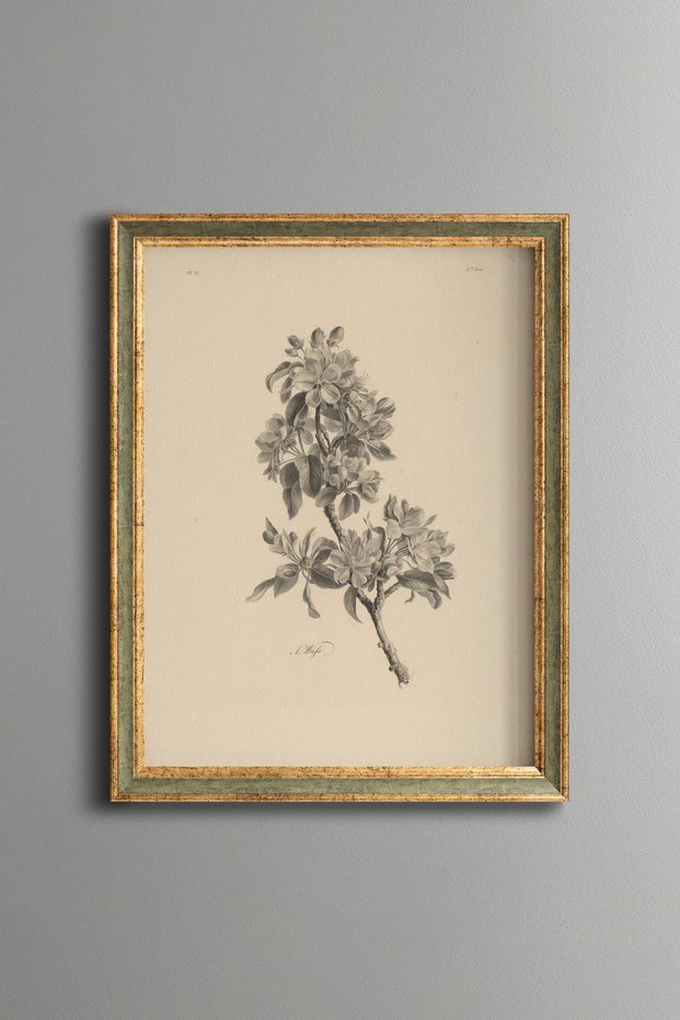 Wildflower Bouquet - Vintage Patterned Painting - Slim Frame