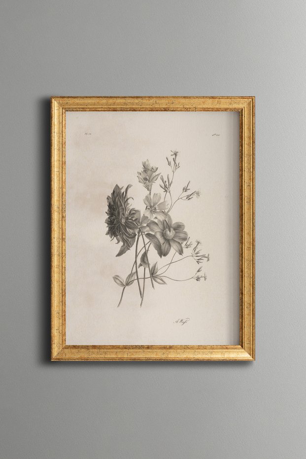 Elegant Flower Branches - Vintage Patterned Painting - Slim Model