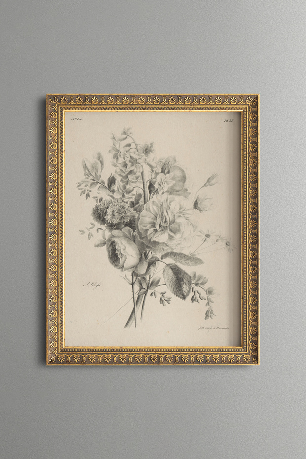 Flower Bouquet - Vintage Patterned Painting - Slim Model