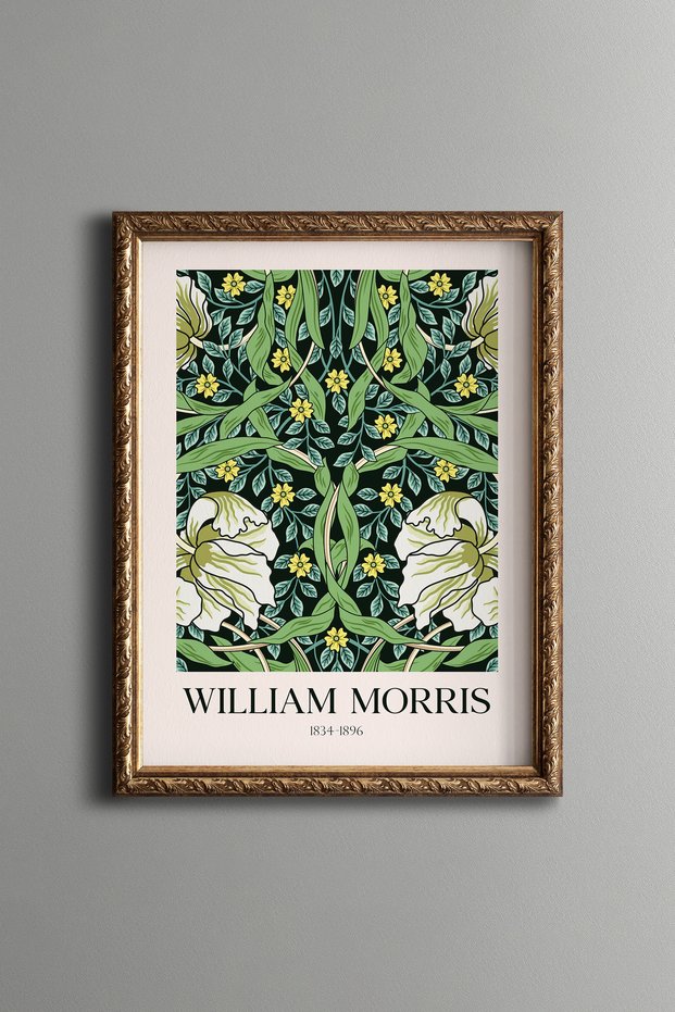 Green Leaf Pattern - Vintage Patterned Painting - Slim Model