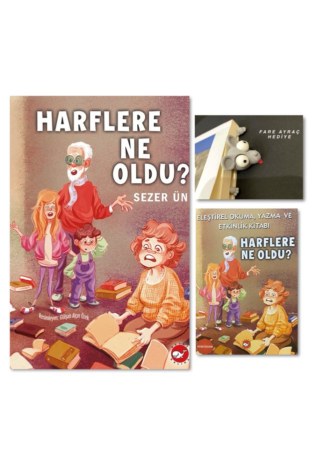 What Happened to the Letters? / Criticism Book and Mouse Figure Bookmark as a Gift