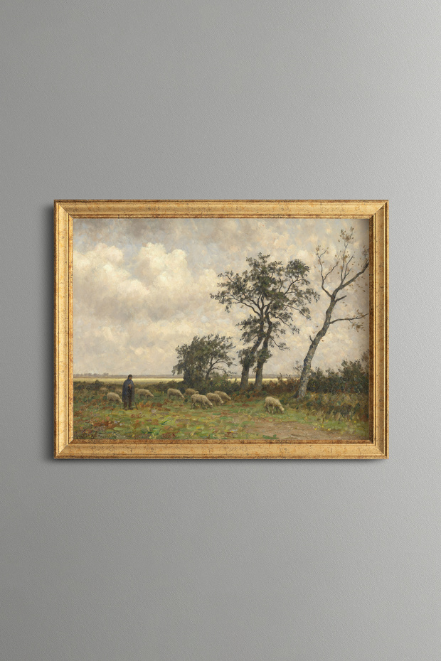 Woodland Landscape - Vintage Patterned Painting - Slim Model