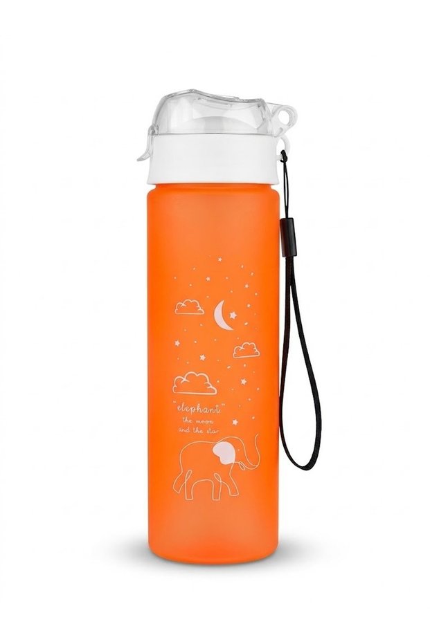 Polycarbonate Bottle 500 ml Elephant Pattern Neon Orange