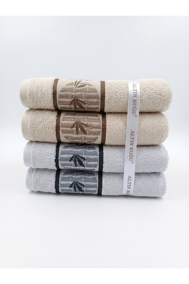 Bonsai Bamboo Towel, Set of 4, 50X90Cm - Beige Gray