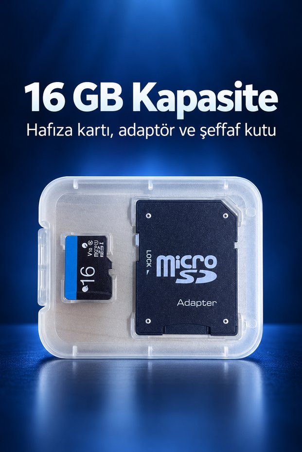16 Gb Microsd Memory Card Adapter and Transparent Case -