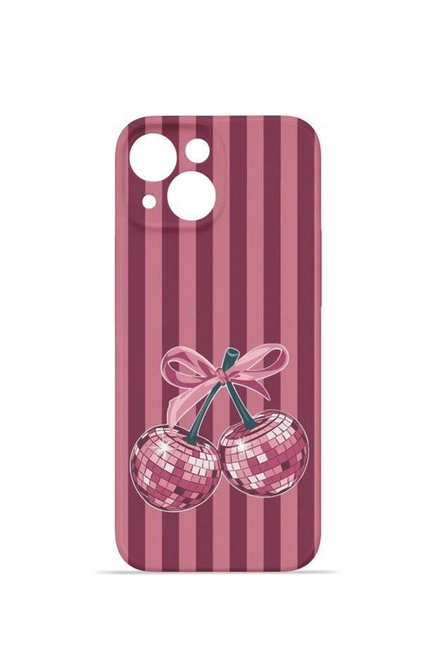 iPhone 15 Vorian Mika Camera Protective Case, Disco Cherry Stripes.